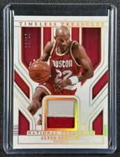 CLYDE DREXLER 2024-25 PANINI NATIONAL TREASURES TIMELESS GAME USED PATCH 9/25