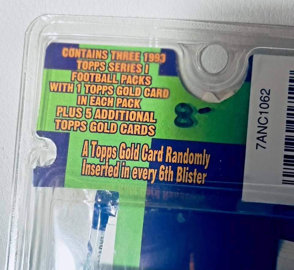 Topps Football Series #1 1993 - paquete de 3 con tarjeta dorada negra en cada uno Plus 5 Xtra Foto 2 de 4
