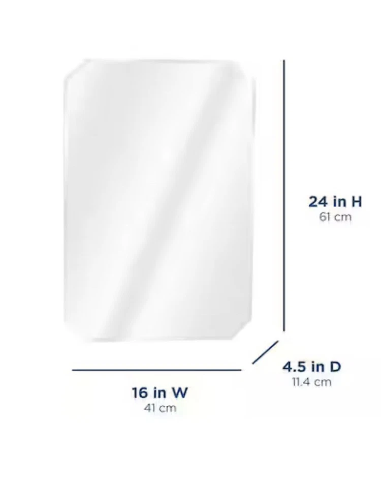 Recessed Medicine Cabinet Frameless Mirrored Beveled Swing Door 16 x 24 in. - Image 3 of 4