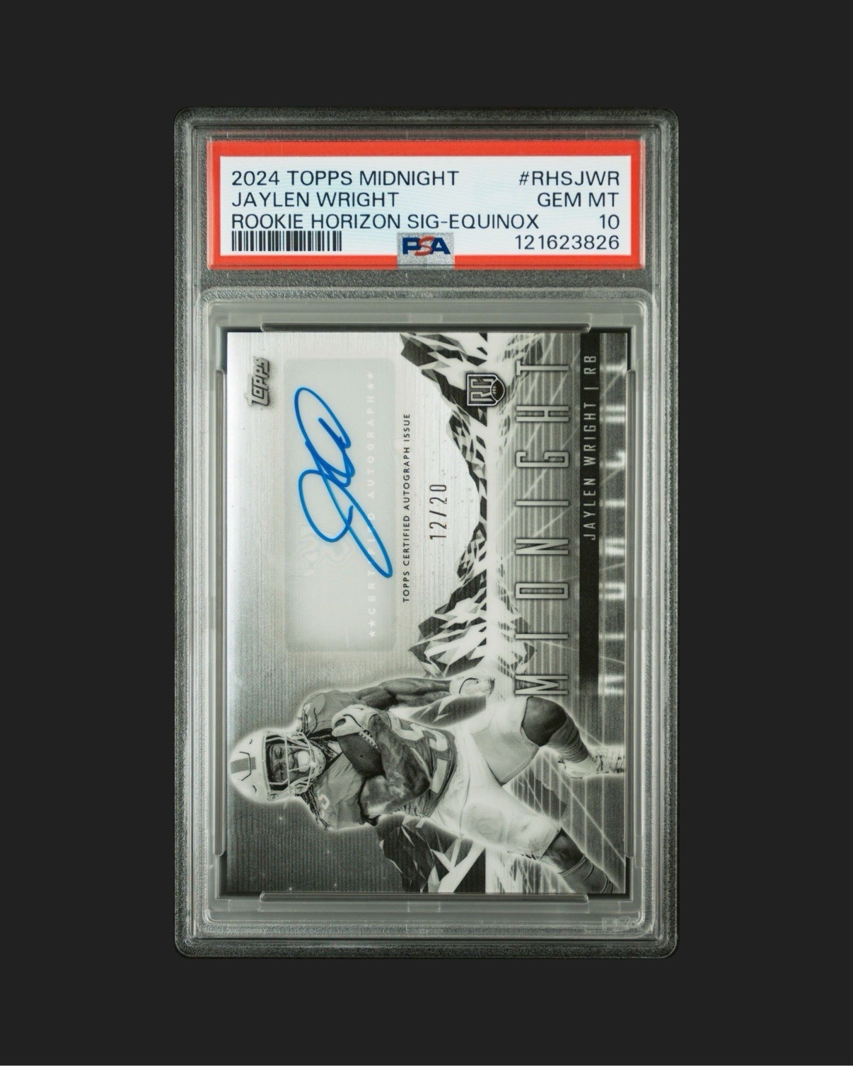 Jaylen Wright Topps Midnight Rookie Horizon Signatures #RHSJWR Equinox