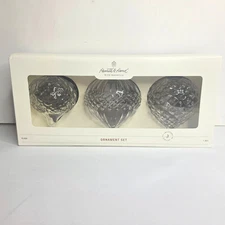 Hearth & Hand w Magnolia Ornate Glass Bulb Christmas Ornaments Set Of 3 - NEW