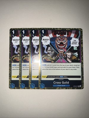 One Piece Cross Guild OP09-057 Rare Emperors of The New World NM Foil x4 Playset