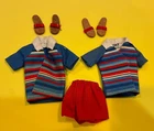 Vintage 1964 Ricky doll  2 original beach jacket and sandal shoes (Barbie)