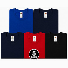 Fruit of the Loom 5-Pack T-Shirts Size L - 1 Blue, 2 Navy, 1 Red, 1 Black