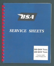 BSA A7 500 A10 650 PLUNGER (1960's) Factory Dealer SERVICE-SHEETS Manual FZ61