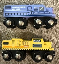 Circo Engine Vehicles Wooden Train Compatible w Brio Thomas 2011 Yellow and Blue
