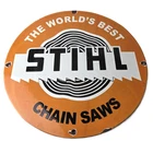 Vintage Stihl Chainsaw Sign - Store Display Lawncare Gas Service Porcelain Sign