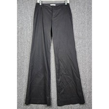 Gap Wide Leg Trouser Women 2L Black Stretch Mid Rise Long Inseam Professional