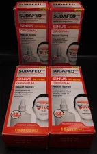 4 Pk Sudafed Sinus Severe Original Nasal Spray 1Fl Oz Ea Exp: 4/27 Or 5/27 New