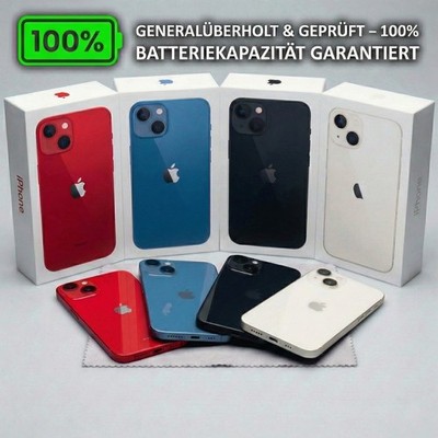 Apple iPhone 13 SEHR GUT 100% Batterie Schwarz Weiß Blau Pink Grün 128GB 256GB