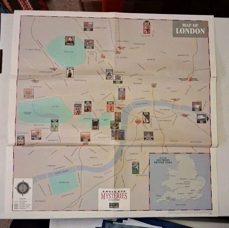 1993 EAGLE EYE MYSTERIES IN LONDON MAP ONLY EA KIDS