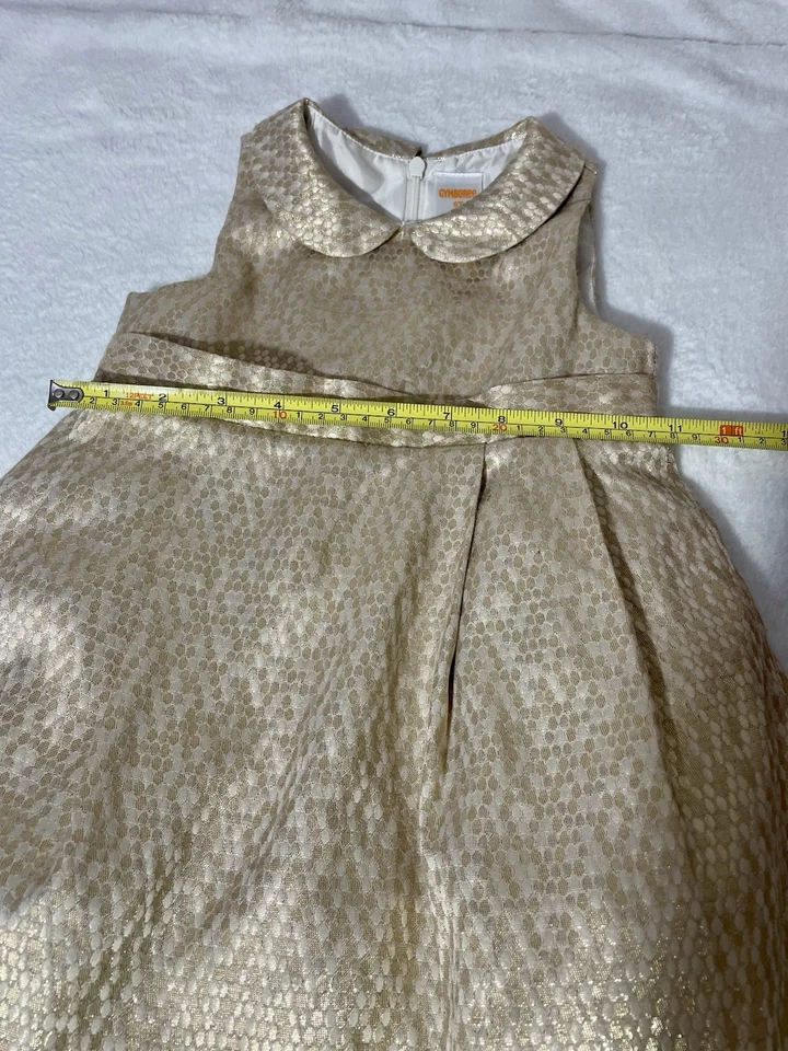 Vestido de Fiesta Gymboree Dorado Metálico 2T Niñas Pequeñas Vacaciones Ocasión Especial Foto 2 de 4