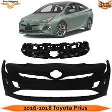 Front Bumper Cover Fascia & Grille Assembly Kit For 2016-2018 Toyota Prius