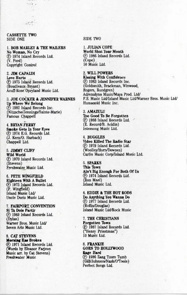 Various The Island Story CASSETTE  2 ONLY ALBUM - Image 4 of 4