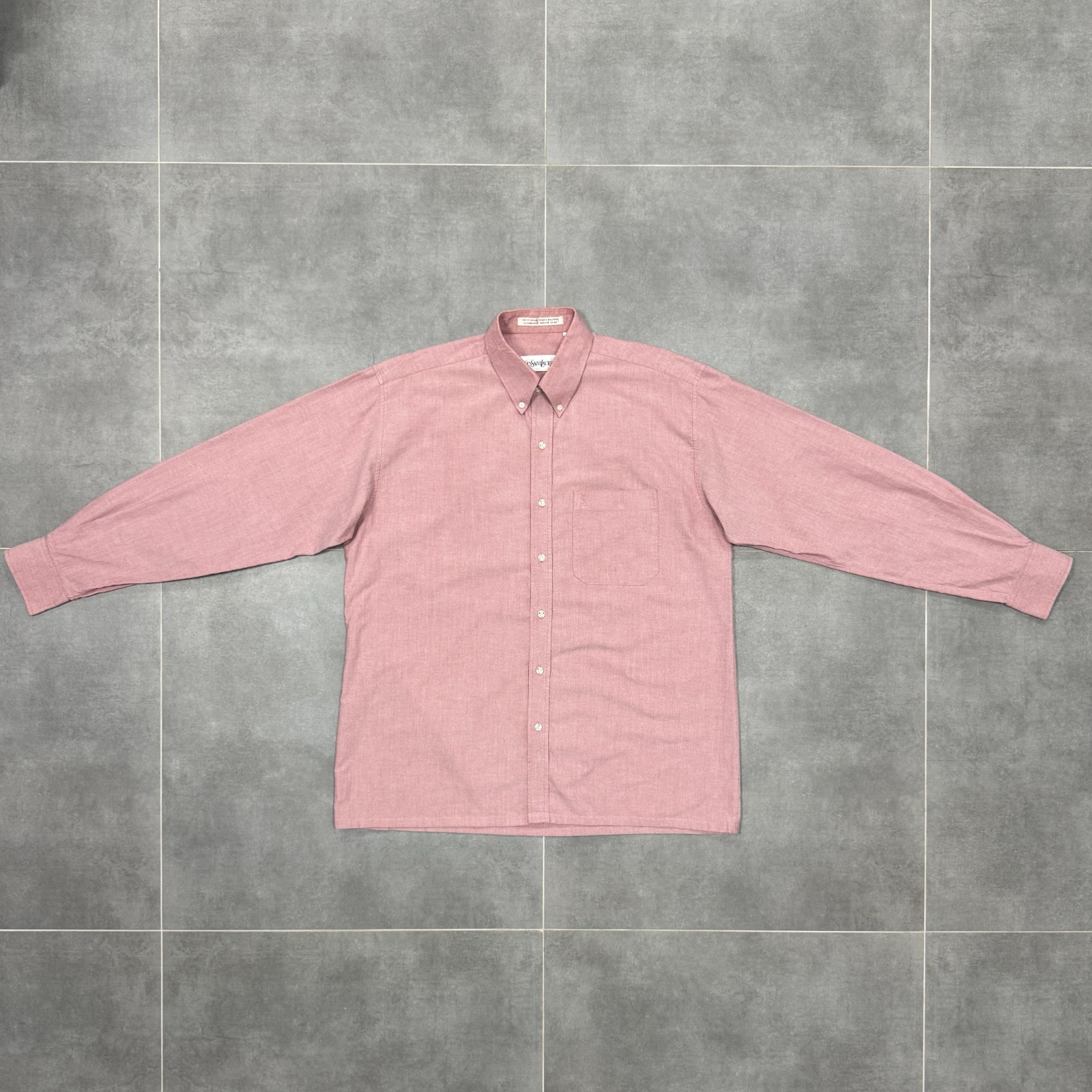 Camicia vintage Yves Saint Laurent YSL con bottoni manica lunga uomo taglia XL