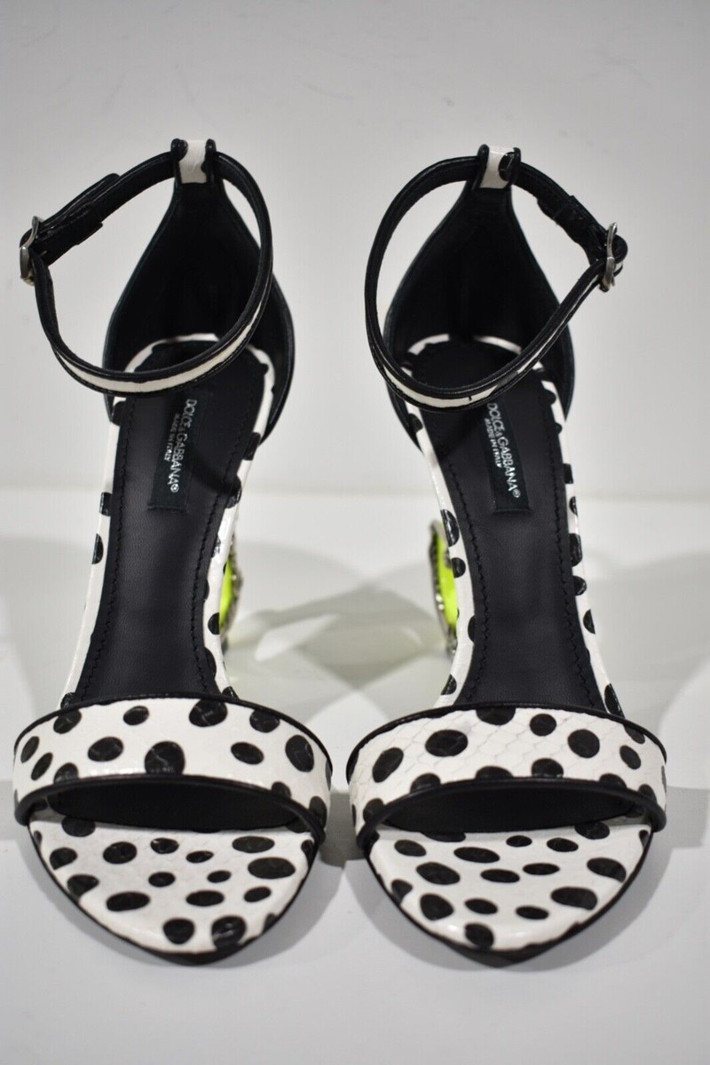 Dolce & Gabbana Keira 105 Black White Elaphe Baroque DG Logo