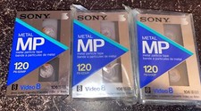 3 SONY Metal MP P6-120MP 8mm Video Cassette - NEW Factory Sealed