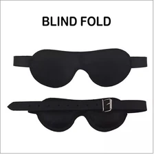 Leather phobia Eye Mask with Contoured Leather Padding in Black