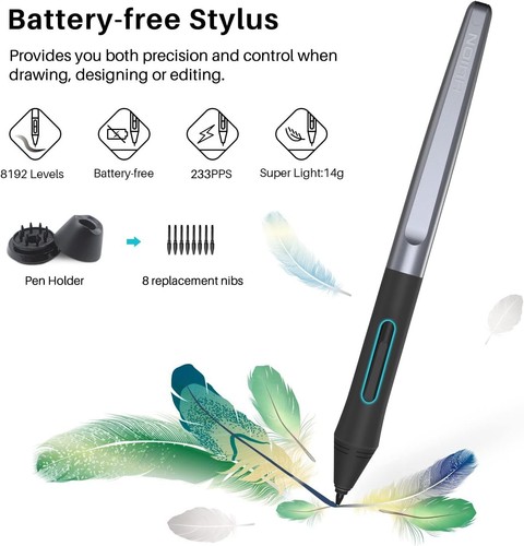 Inspiroy H1060P Graphics Drawing Tablet with 8192 Pressure Sensitivity Batter... - Afbeelding 3 van 10
