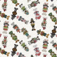Feline Drive Fabric HAT ON A CAT Allover Cats Ivory - Fat Quarter 18"x22" FQ