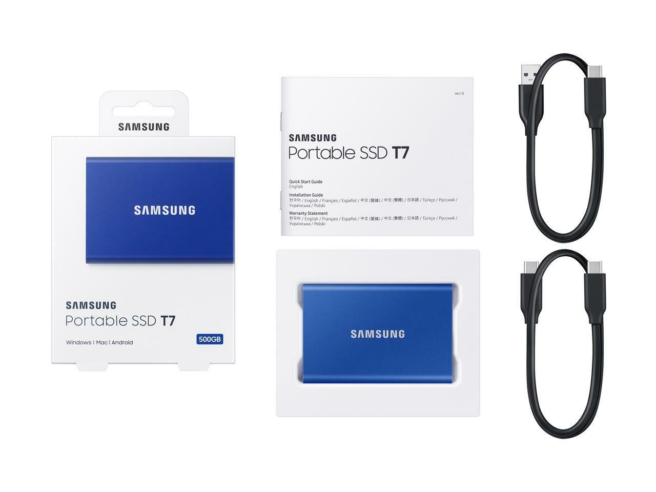 SAMSUNG T7 Portable SSD 500GB Up to 1050 MB/s USB 3.2 External Solid State 887276410746 eBay