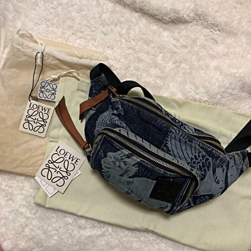 LOEWE Denim Body Waist Bag Men Bum Tile 
