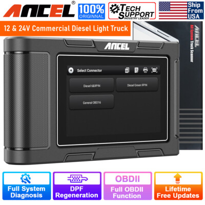 ANCEL HD3500 Diesel Pickup Truck OBD2 Scanner Full System Diagnostic ...