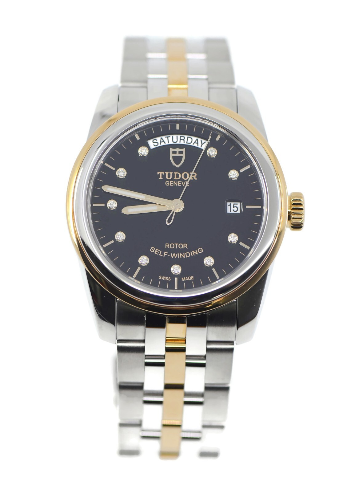 Tudor Glamour Day Date Diamond 18K Steel Watch 56003