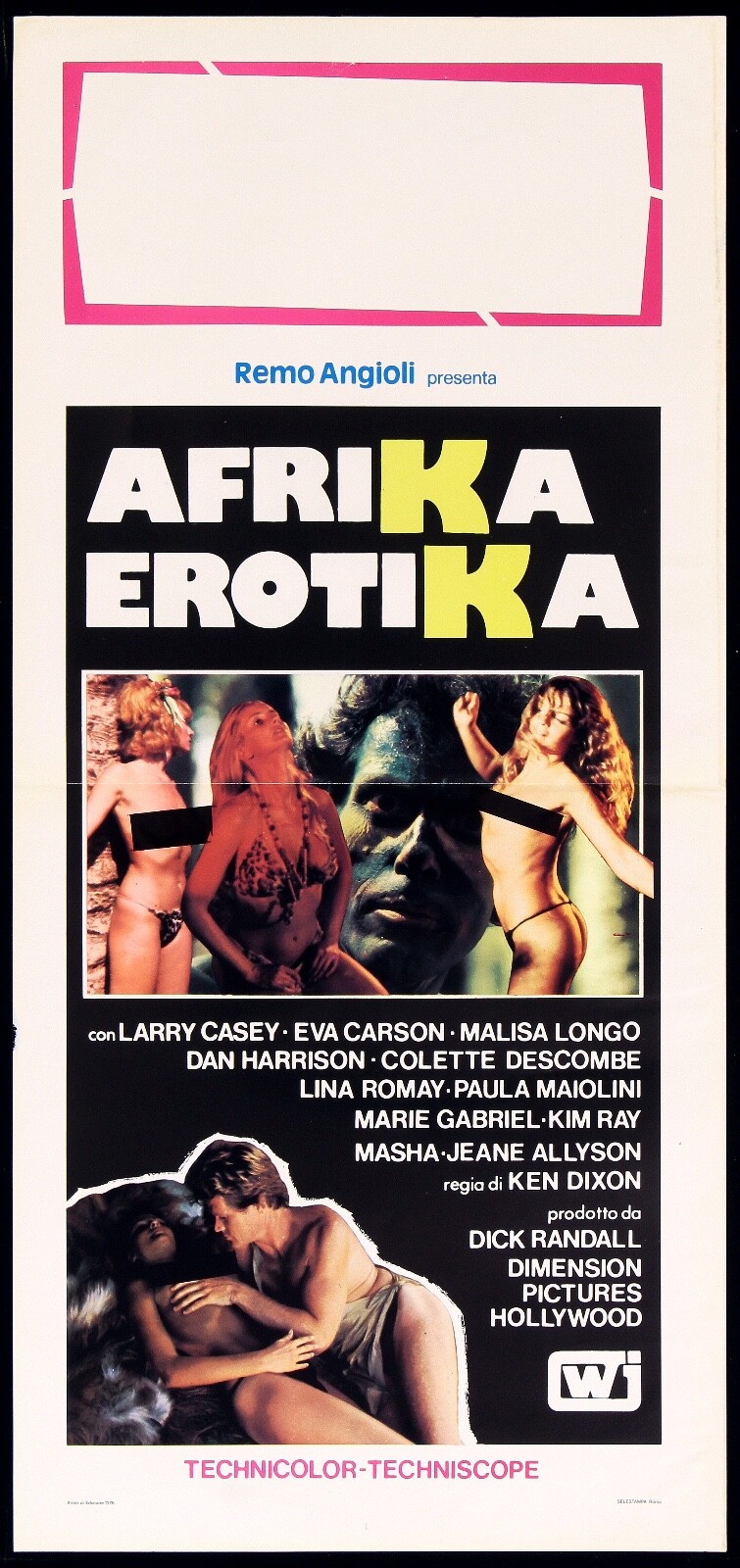 Locandina originale film Afrika erotika (1976) - Regia di Ken Dixon