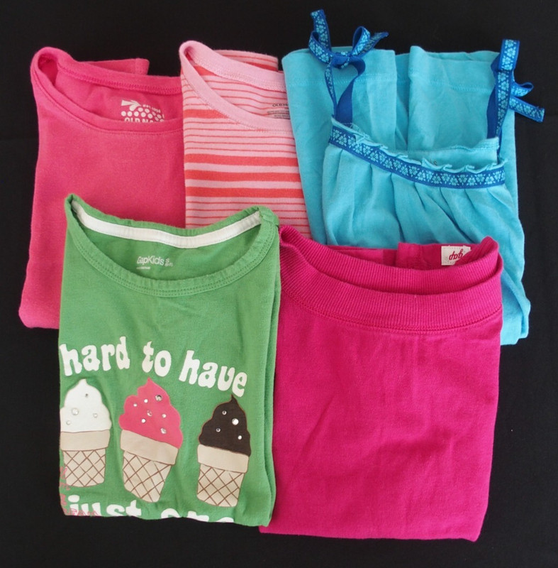 Girl 6 7 Tank Shirt LOT summer spring CAMP PLAY Gap Kids Old Navy ice cream Y2k
