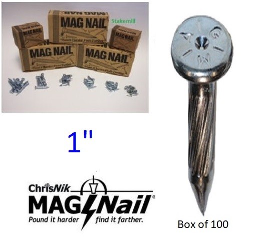 ChrisNik MagNails 241000 Magnetic Survey Marker Nail, 1-0" x 5/32" ~100 per box