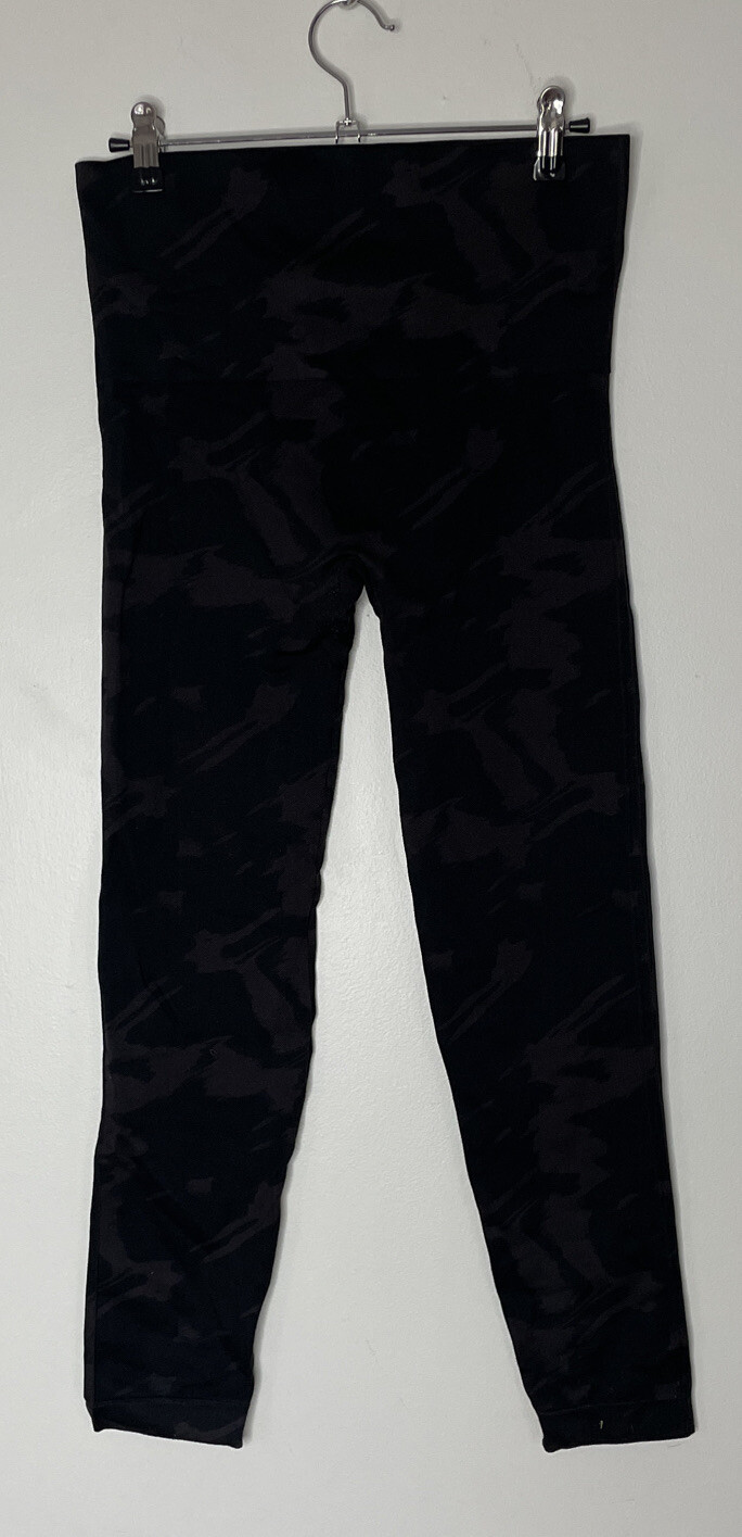 spanx leggings large patterned black - image 1