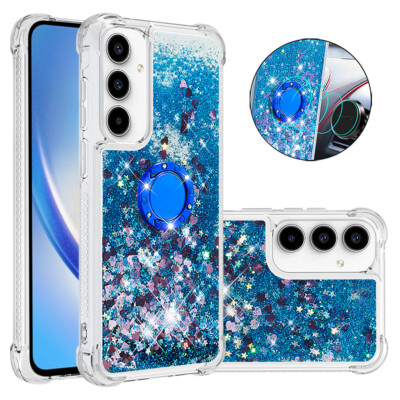 Car Magnetic Ring Holder Quicksand Case Liquid Glitter Cover For Various Phone