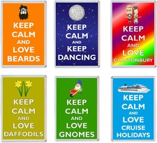 Various Keep Calm & Love 96 x 67mm Jumbo Fridge Magnet - Fun Cute Present Gifts