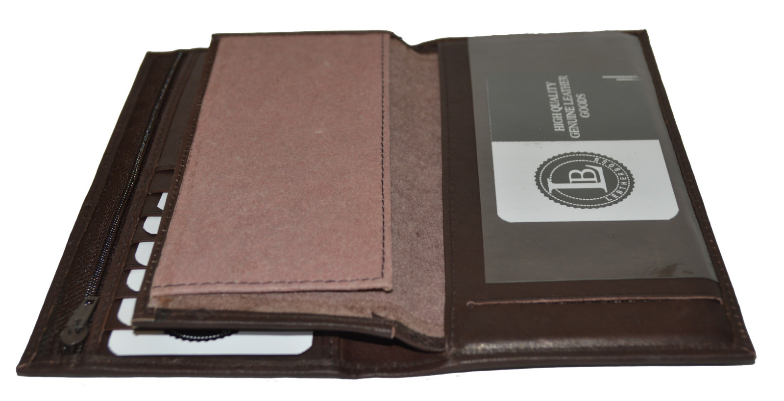 Leatherboss Genuine Leather Checkbook Cover & Credit Card Holder - Men's Wallet