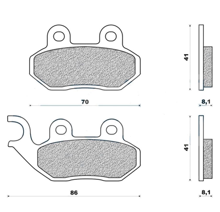 Plaquettes de frein avant Galfer anti-sifflement pour scooter Symphony et Tweet 125cc