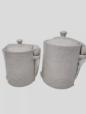 New Rae Dunn Coffee & Flour Canister Set With  Spoons NEW