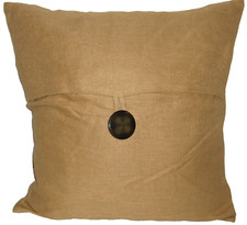 POTTERY BARN Textured Linen Faux Wood Pillow Caover 18" Big Button Pillow Cover