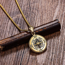 Men's Vintage Compass Necklace – Stainless Steel Adventure Pendant Gift