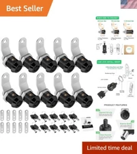 Secure 10-Pack 5/8" Tool Box and Mailbox Locks - Keyed Alike for Convenience