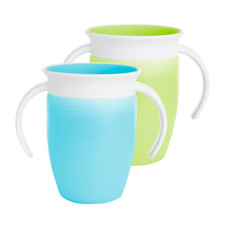 New Munchkin Miracle 360 Trainer Cup, Green/Blue, 7 Oz, 2 Count w/ 30 Tariff