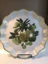 Vintage Los Angeles Pottery Mid Century Serving Dish w/fruit pattern MCM