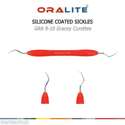 ORALITE Gracey Curette 9/10 Dentist Dental Hand Scaler Periodontal Silicone Coated CE