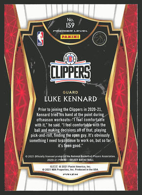 2020-21 Panini Select #159 Luke Kennard Red White Orange Shimmer