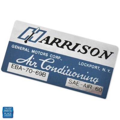 1969 Chevy Cars Harrison Air Conditioning Evaporator Box Decal EBA-70-69B EA