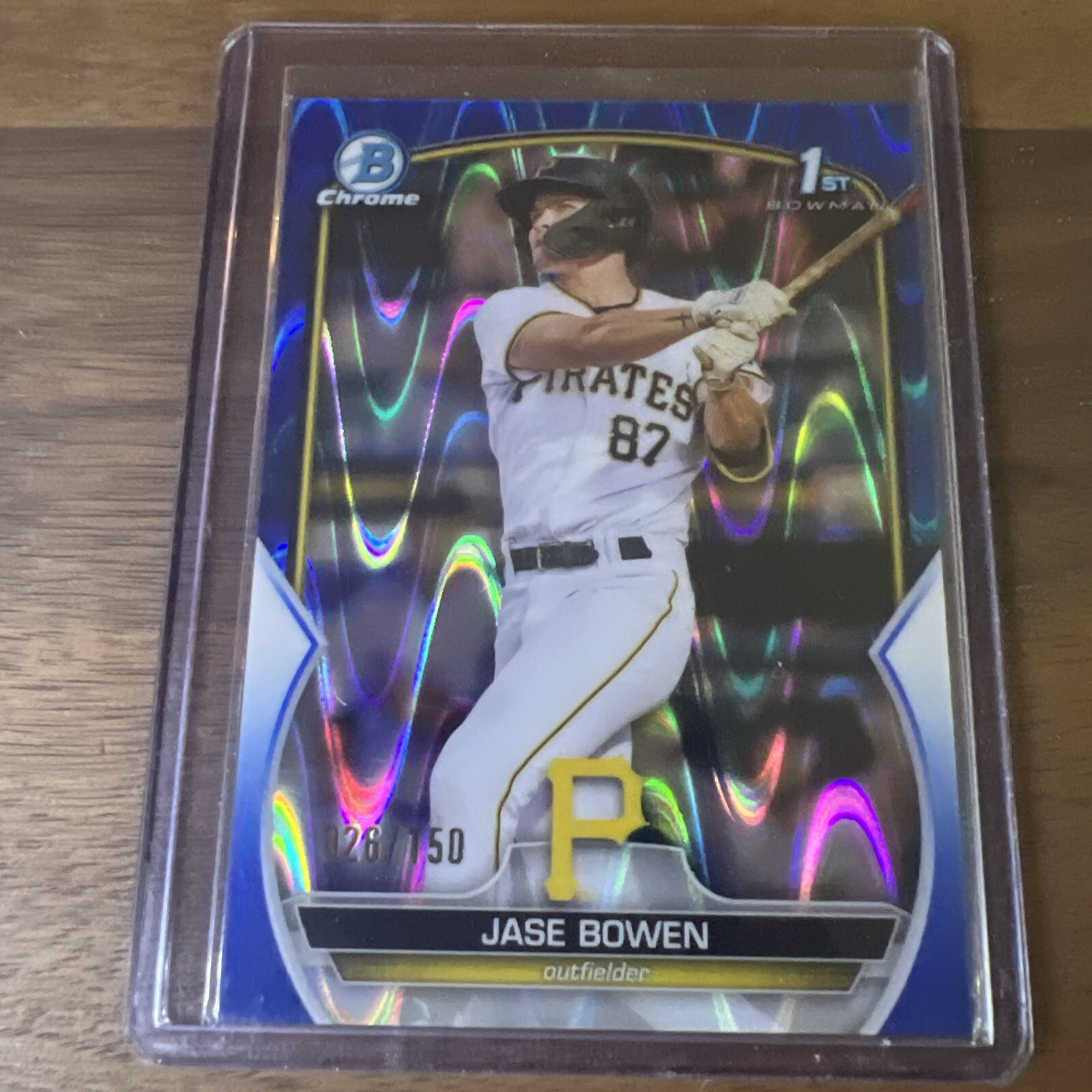 2023 BOWMAN JASE BOWEN Pirates BCP-146 CHROME 1ST BLUE RAYWAVE 026/150 PIRATES