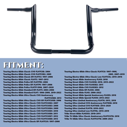 ANIT 1.5'' Big Dude Handlebars for Harley Touring Electra Glide Handlebars - Picture 2 of 9
