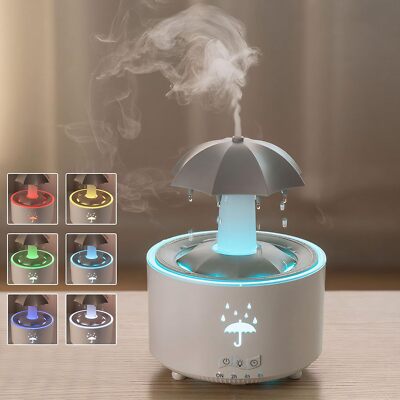 Umbrella Humidifier Umbrella Diffuser w/Rain Effect, 7-Color Led Air Humidifier