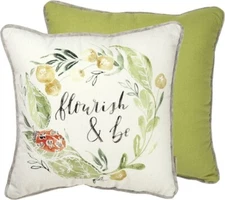 NEW!~Decorative Pillow~ "Flourish & Be" Ladybug~Couch/Bed/Throw/Chair