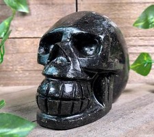 COPPERNITE Indian NUUMMITE Crystal Skull - Large - Gothic Halloween Decor, 53129